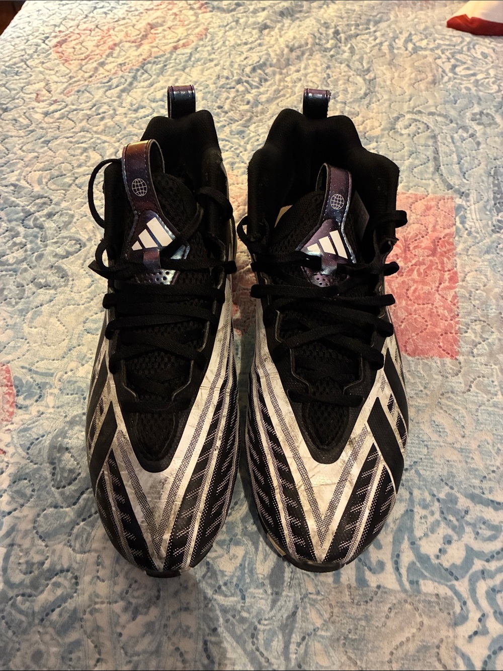 🎉SALE🎉adidas Black and White Men's Athletic Shoes-Cleats